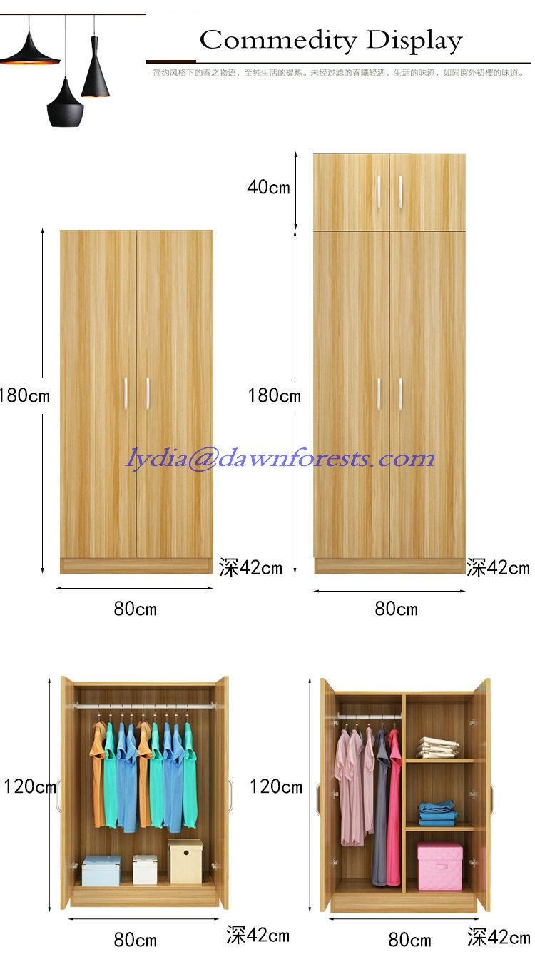 Bedroom Furniture Knock-Down MFC Wooden Wardrobe Cabinet