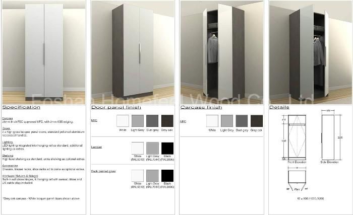 Customized Modern Bedroom Furniture, Wood Clothes Wardrobe (HF-H01) -White UV High Gloss