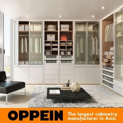 Modern Beige Matte Lacquer White Walk-in Wardrobe (YG91555)