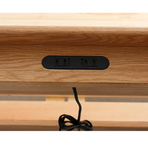 White Oak Multifunctional Double Bed Solid Wood Bedroom Bed