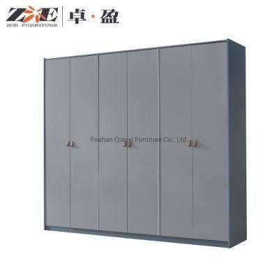 China Bedroom Furniture Factory High Gloss MDF Board Solid Wood Wardrobe