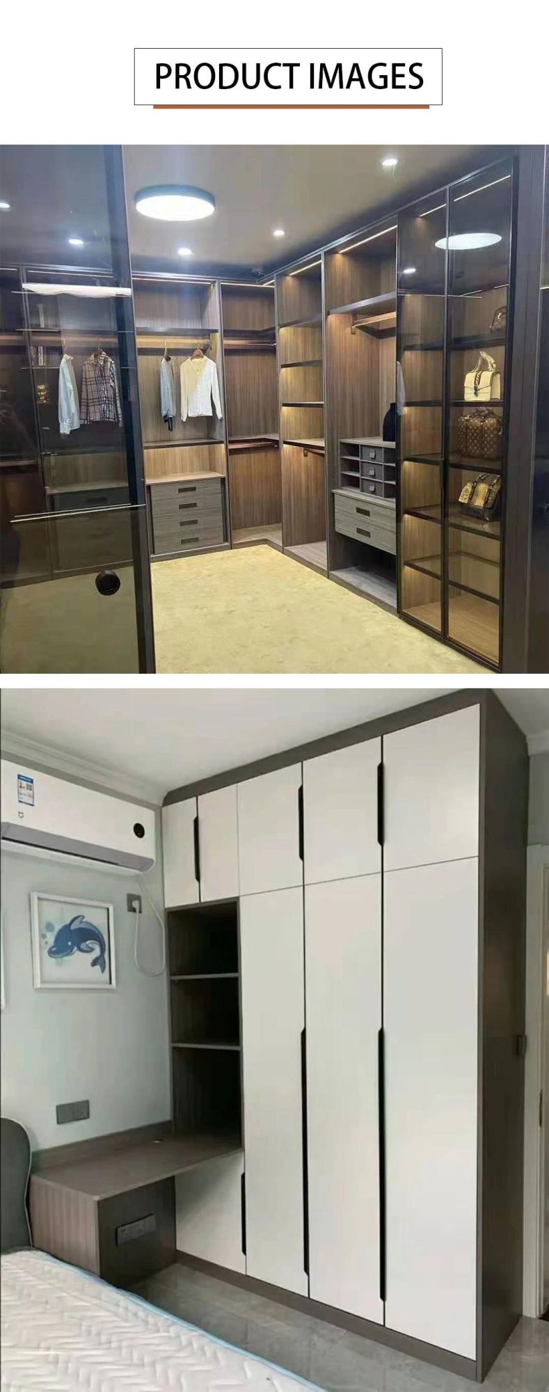 Classic Walk-in Closet Open Doors Wardrobes for Bedroom Furniture