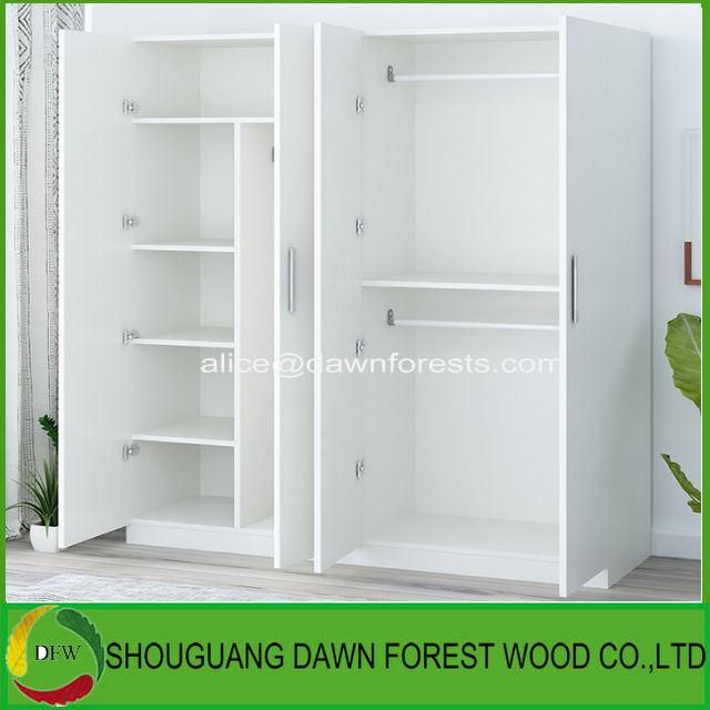 Melamine Laminated White Wardrobe/PVC Finished Home Wardrobe Furniture