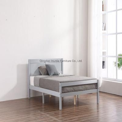 Household Contracted Factory Wholesale Solid Wood Pine Single Student Bed Furniture