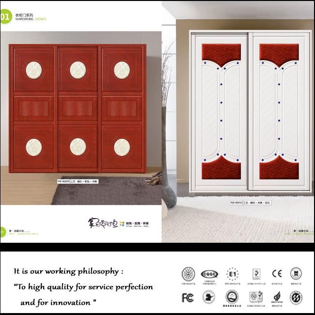 2016 Modern White Shutter Color Contrast Sliding Wardrobe