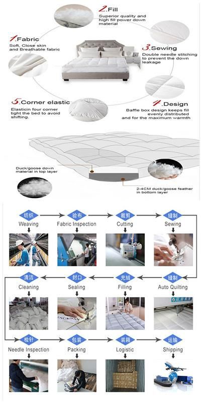 Super Soft Down Feather Hypoallergenic Washable Bed Mattress Topper