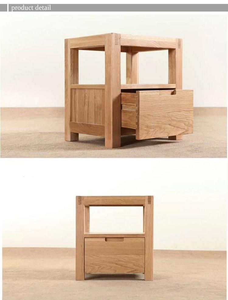 Furniture Modern Furniture Cabinet Home Furniture Bedroom Furniture Scandinavian Modern Nordic Art Deco Solid Wood Bedside Tables Shelf with 1 Drawer