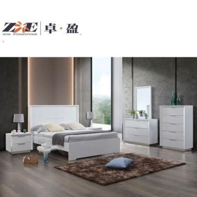 Modern Fashion MDF Queen Size Double White Glossy Bed