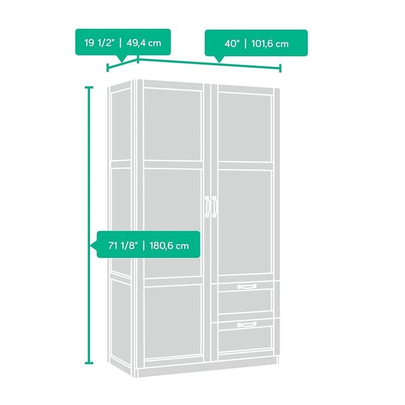 Large Storage Cabinet Wardrobe Soft White Finish