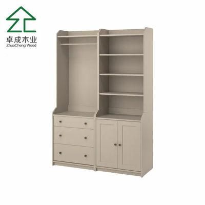 White Color Multi-Functional Wardrobe for Hanging Clothes and Storing Shoes