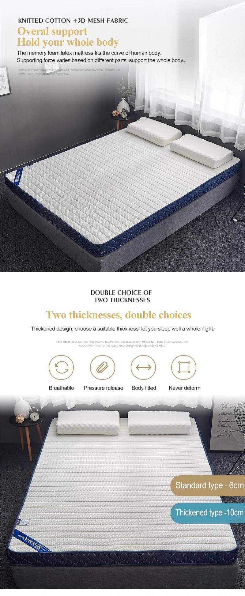 Army Bed Mattress Roll Foldable Portable Warm Gel Mattress Full