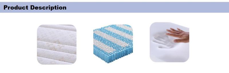 Hotel Bed Bedding Furniture Queen Size Euro Top Pocket Spring Mattress