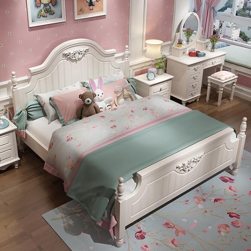 High Quality Korean Style Double Bed Storage Bed