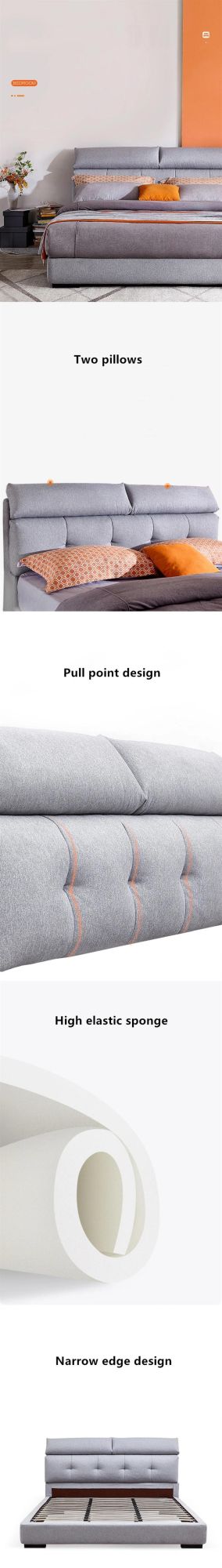 Nordic Modern and Contracted Soft Shelf #Bed 0176-3