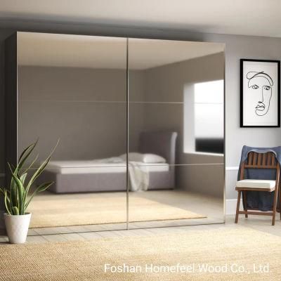 European Design Contemporary Bedroom Big Size MDF Mirror Sliding Door Robe (HF-WB13)