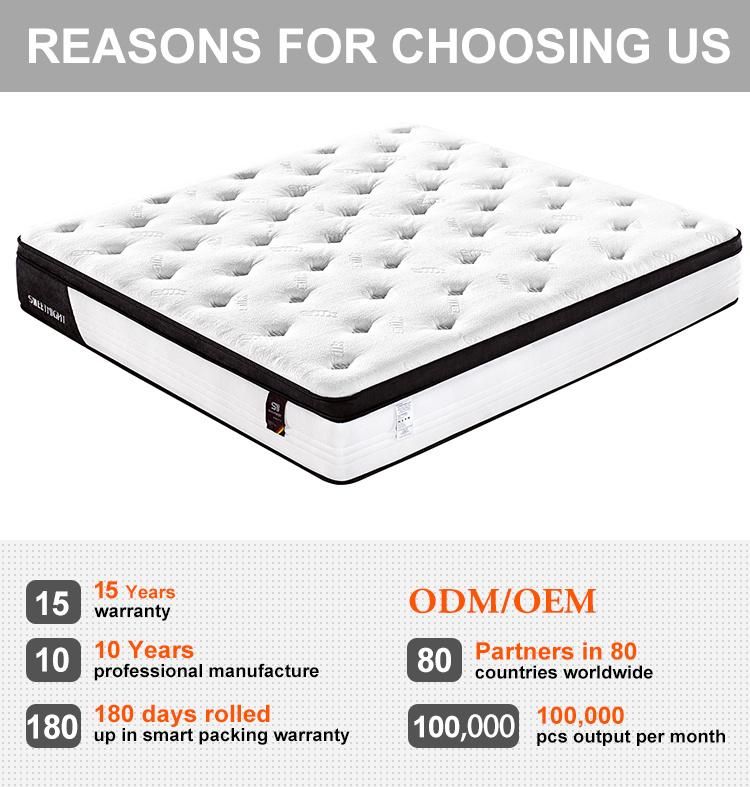 Healthy Latex Fabric Hotel Memory Foam 3 Zoned Pocket Spring Mattress