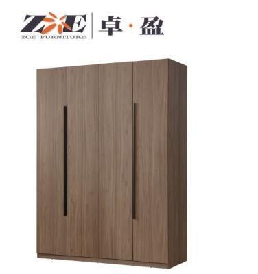 Bedroom Furniture Hot Sale Walnut 4-Door Wardrobe