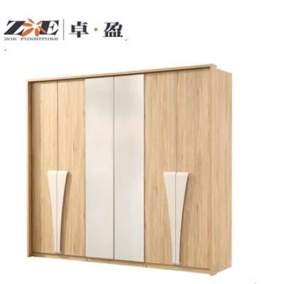 Modern Home Furniture Fashion Design Wardrobe Closet Bedroom Wardrobe with 6 Doors and Mirror