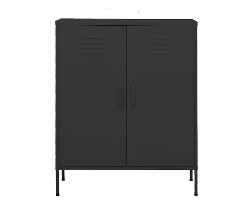 Office Equipments 2 Door Steel Wardrobe Filing Cabinets with Shelf and High Feet