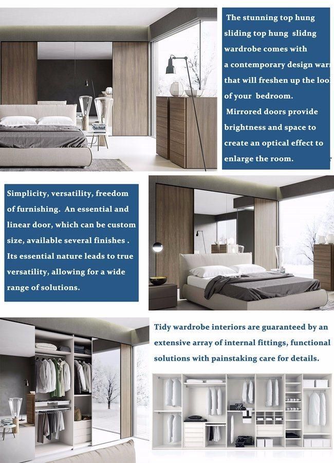 Modern Style Customized High End Mirror Sliding Door Bedroom Closet Wooden Bedroom Wardrobe (BSW-01)