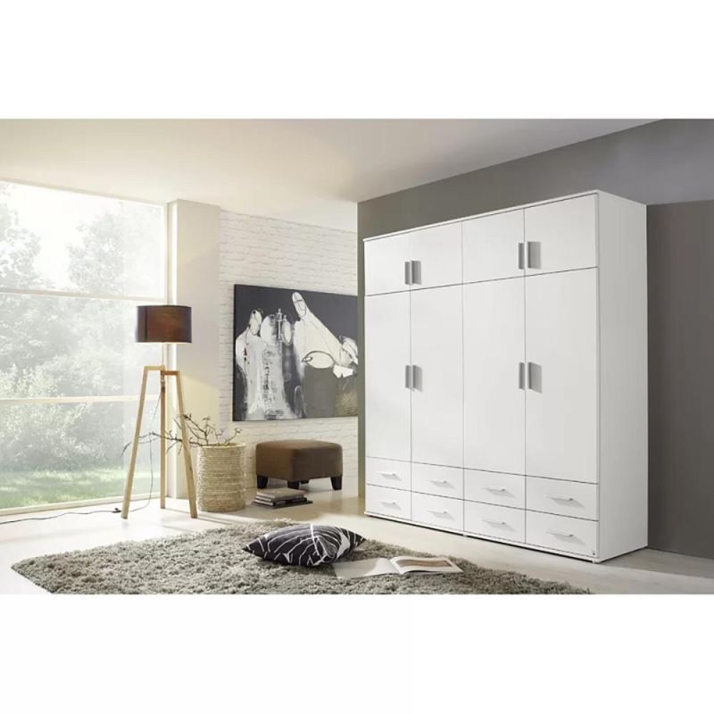 Modern Wooden Stylish Bedroom Furniture Multi Space Storage Wardrobe