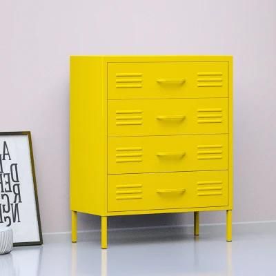 Metal Chest of Drawers Furniture Steel 4 Drawer Storage Chest Cabinet for Bedroom