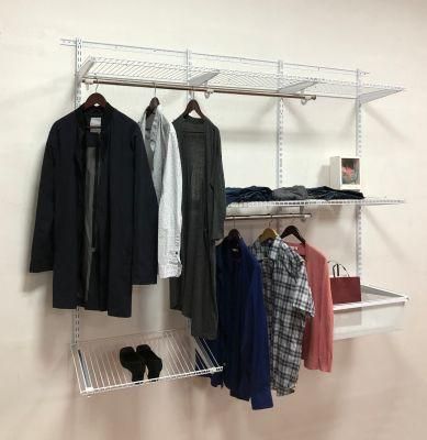 China Manufacturer Easy Detachable &amp; Extendable Metal Wire Shelf Storage Closet with Podwer Coated