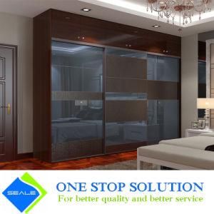 Gray Glass Sliding Door Wardrobes Modular Home Furniture Closets (ZY 2037)