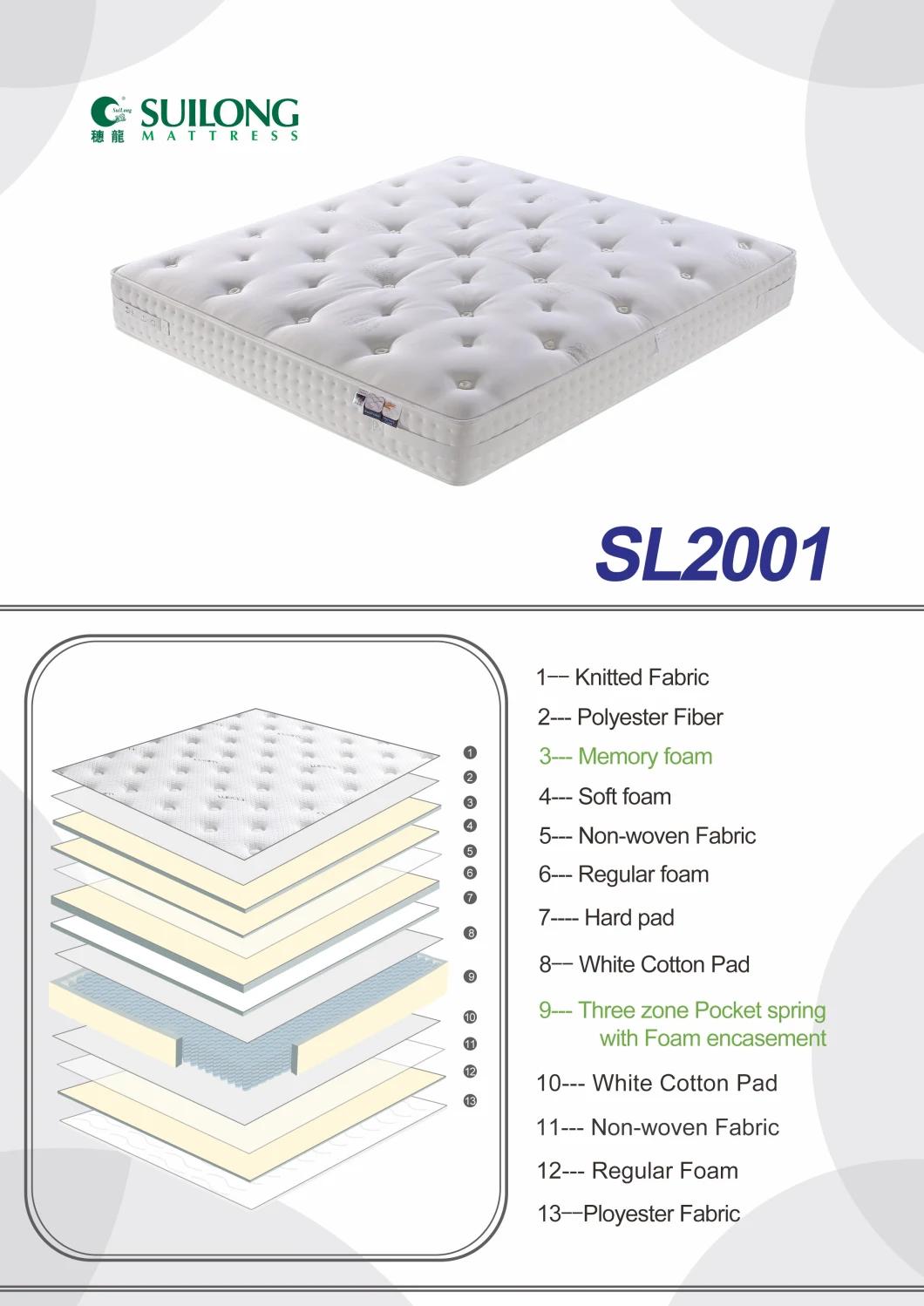 Bedroom Furniture Queen Bed Memory Foam Pocket Spring Mattress