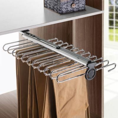 (Hz010M) Aluminum and Iron Top Mounted Trousers Rack for Wardrobe