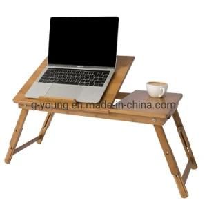 Height &amp; Angle Adjustable Bamboo Folding Bed Table