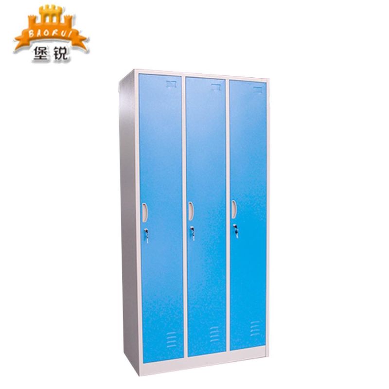 Metal Iron Three Door Clothes Locker Wardrobe