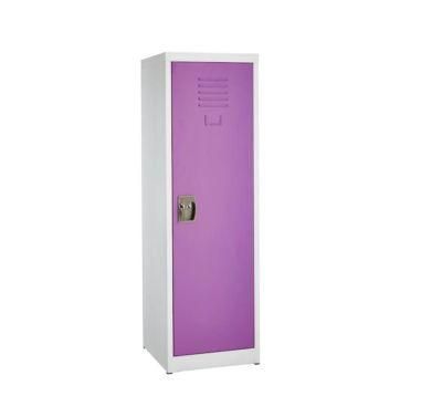 Single Door Kids Metal Lockers Clothes Toys Storage Locker Cabinets with Shelves