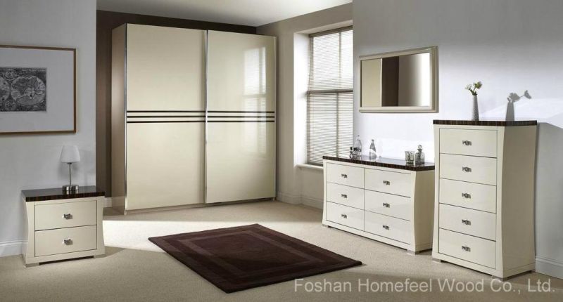 Wonderful Ivory Colour High Gloss Sliding Wardrobe (HF-EY0829)