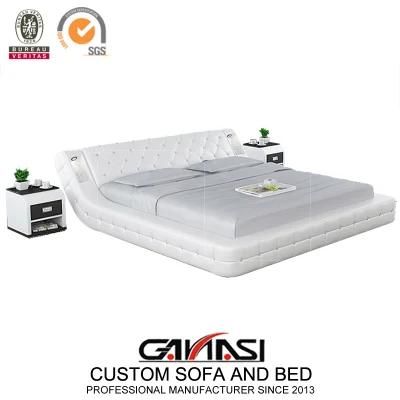 Bedroom Snow White Queen Size Pure Leather Bed Frame
