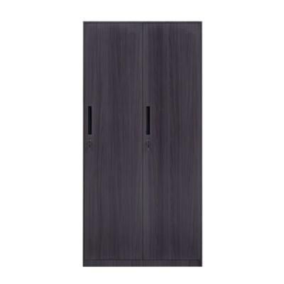 Home Furniture Steel Dark Wood Grain Closet Wardrobe China Manufacturers