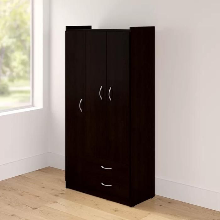 Simple Design Melamine Bedroom Wardrobe Furniture (HF-WF05132)