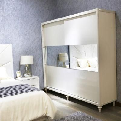 Modern Apartment Project Furniture Bedroom Closet Sliding Door Wardrobe with Mirror