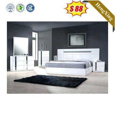 Modern White Wooden Particle Board Hotel Home Bedroom Furniture Apartment King Bed