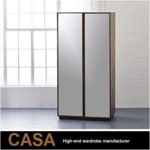 White Free Standing Wardrobe Slim Small Closet with 2 Doors
