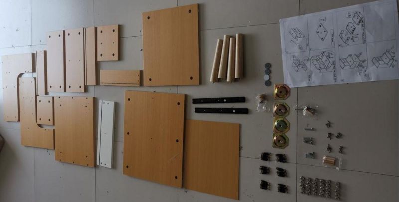 Bedside Table with Solid Wood Legs and One Drawer