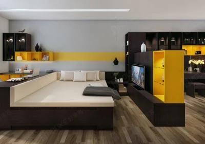 Modern MDF Wooden PVC Clothes Wardrobe Home Furniture Fashion Bedroom