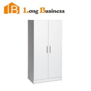 Cheap White Melamine Double Door Wardrobe Cupboard