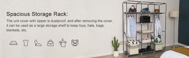 Home Furniture Cloth Storage Baby Cabinets Folding Steel Individual Cheap Small Wardrobe