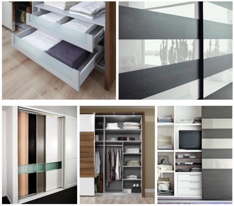 Custom Luxury Double Sliding Door Wardrobe Storage Clothes Design