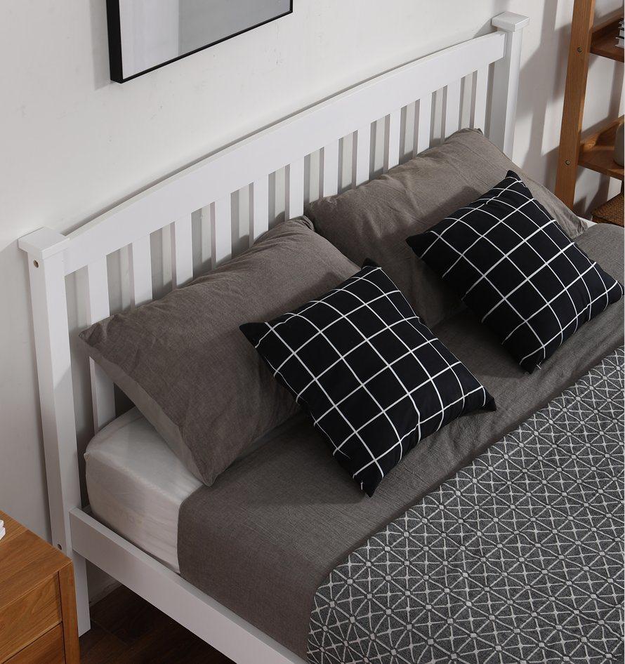 Wooden Home Furniture Pine Solid Wood Double Size Bed