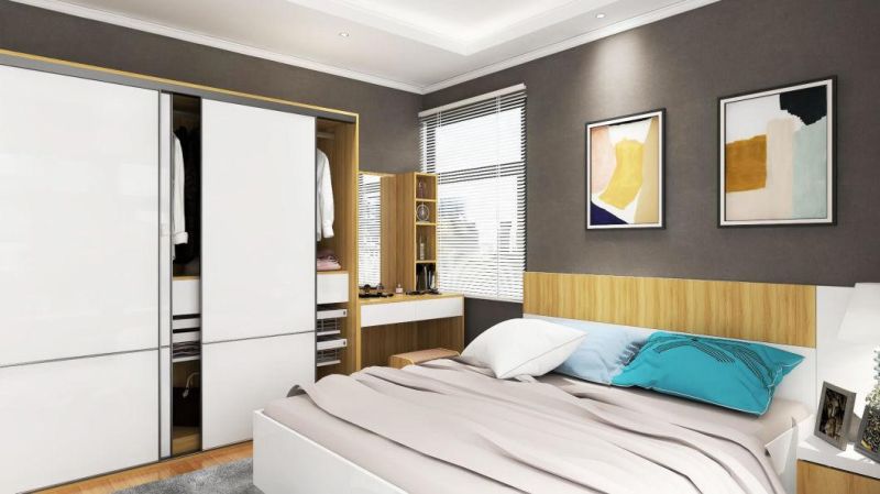 Simple Design Modern Single Swing Door Bedroom Wardrobes for Small Spaces