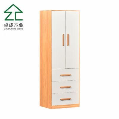 Wood Grain Color Cabinet Carcass White Three Drawers Closet