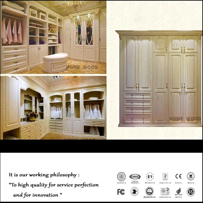 Luxury High Quality Dark Brown Bedroom Wooden Closet