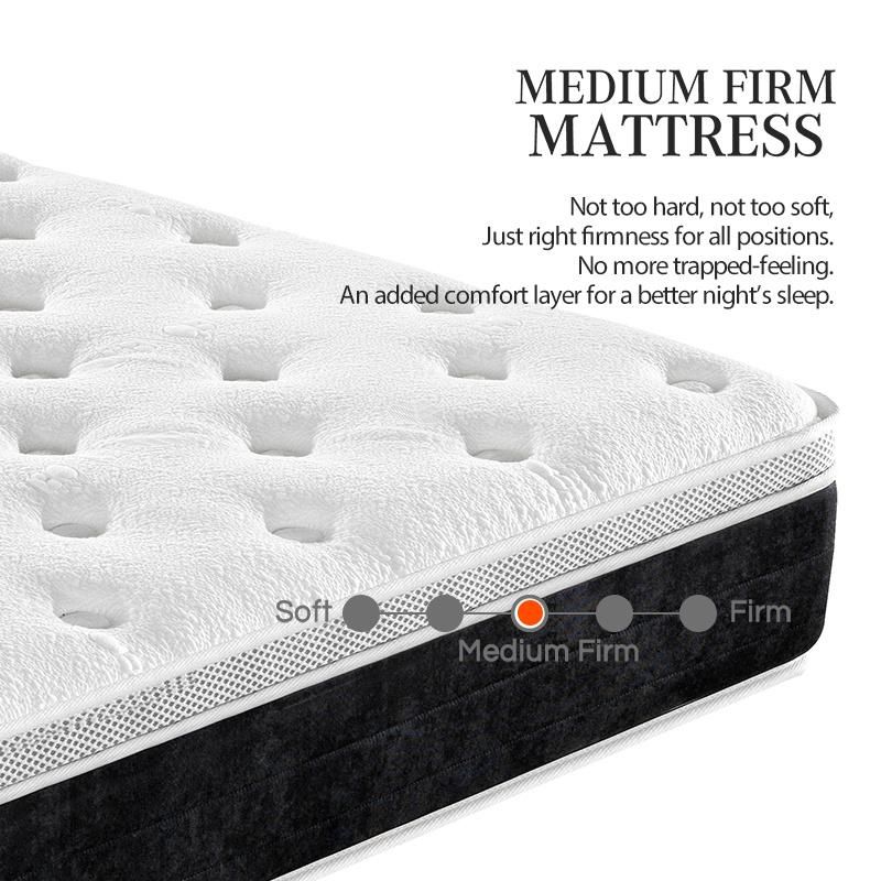 High Density Wadded Natural Latex Sponge King Hotel Compressed Memory Foam Bed Coil Bonnell Spring Mattress